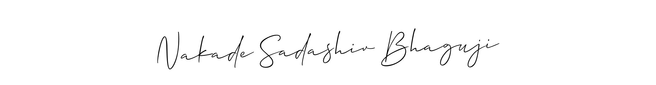 Create a beautiful signature design for name Nakade Sadashiv Bhaguji. With this signature (Allison_Script) fonts, you can make a handwritten signature for free. Nakade Sadashiv Bhaguji signature style 2 images and pictures png