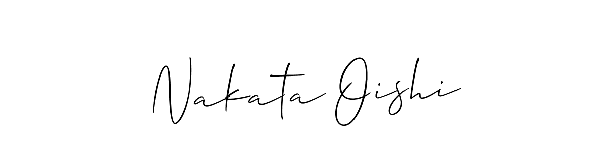 Create a beautiful signature design for name Nakata Oishi. With this signature (Allison_Script) fonts, you can make a handwritten signature for free. Nakata Oishi signature style 2 images and pictures png