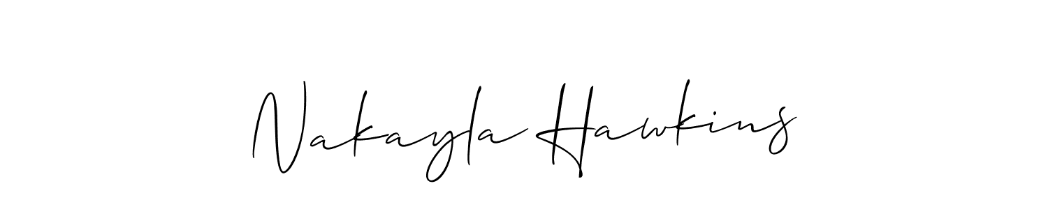 The best way (Allison_Script) to make a short signature is to pick only two or three words in your name. The name Nakayla Hawkins include a total of six letters. For converting this name. Nakayla Hawkins signature style 2 images and pictures png