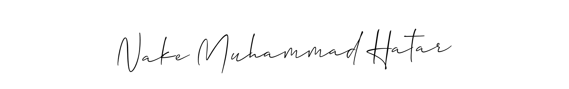 How to make Nake Muhammad Hatar signature? Allison_Script is a professional autograph style. Create handwritten signature for Nake Muhammad Hatar name. Nake Muhammad Hatar signature style 2 images and pictures png