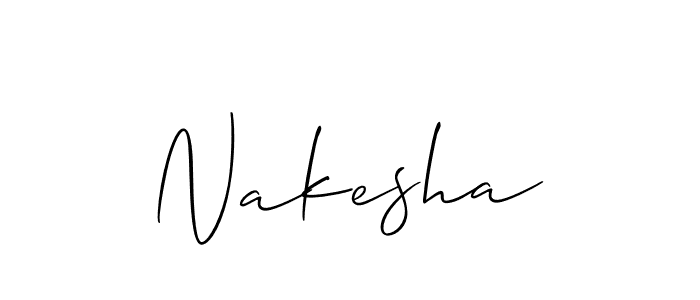 Design your own signature with our free online signature maker. With this signature software, you can create a handwritten (Allison_Script) signature for name Nakesha. Nakesha signature style 2 images and pictures png