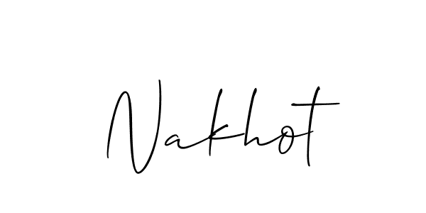 Make a beautiful signature design for name Nakhot. With this signature (Allison_Script) style, you can create a handwritten signature for free. Nakhot signature style 2 images and pictures png