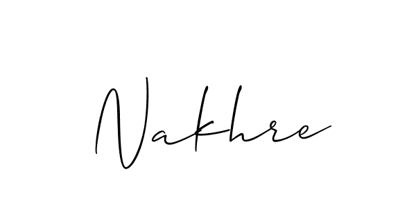 Design your own signature with our free online signature maker. With this signature software, you can create a handwritten (Allison_Script) signature for name Nakhre. Nakhre signature style 2 images and pictures png