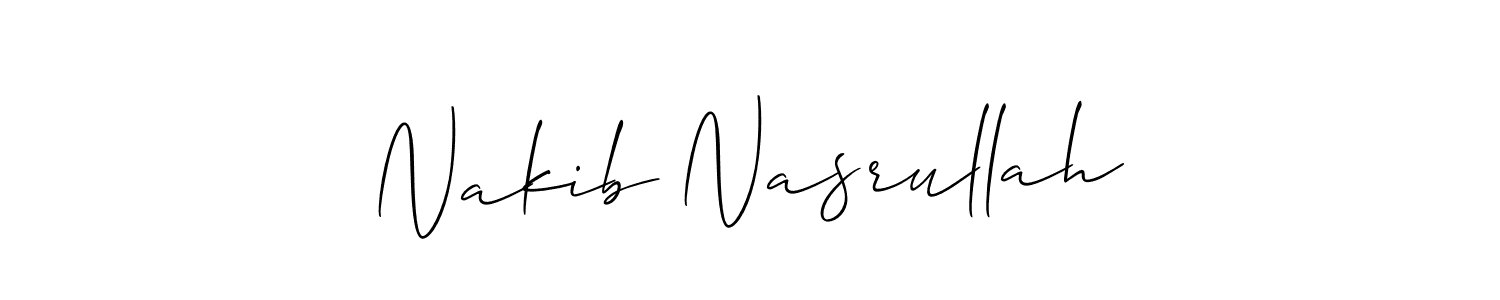 Similarly Allison_Script is the best handwritten signature design. Signature creator online .You can use it as an online autograph creator for name Nakib Nasrullah. Nakib Nasrullah signature style 2 images and pictures png