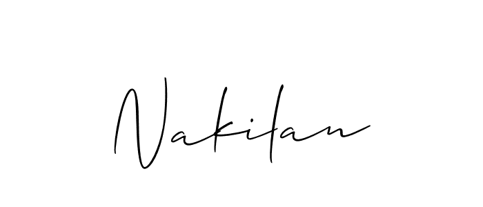 Allison_Script is a professional signature style that is perfect for those who want to add a touch of class to their signature. It is also a great choice for those who want to make their signature more unique. Get Nakilan name to fancy signature for free. Nakilan signature style 2 images and pictures png