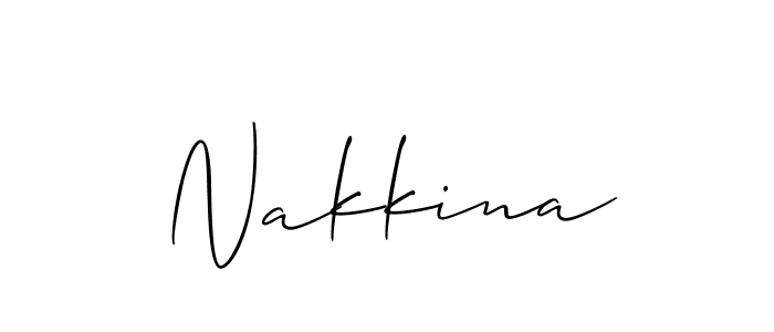 Allison_Script is a professional signature style that is perfect for those who want to add a touch of class to their signature. It is also a great choice for those who want to make their signature more unique. Get Nakkina name to fancy signature for free. Nakkina signature style 2 images and pictures png