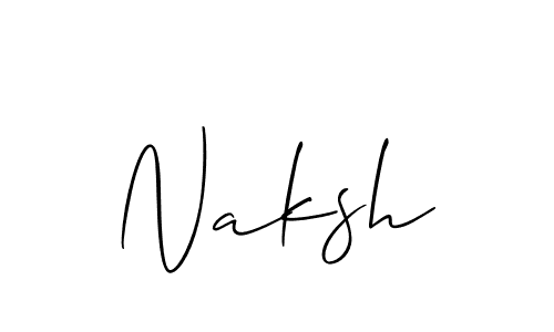 How to make Naksh signature? Allison_Script is a professional autograph style. Create handwritten signature for Naksh name. Naksh signature style 2 images and pictures png