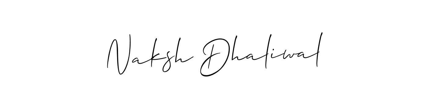 Design your own signature with our free online signature maker. With this signature software, you can create a handwritten (Allison_Script) signature for name Naksh Dhaliwal. Naksh Dhaliwal signature style 2 images and pictures png