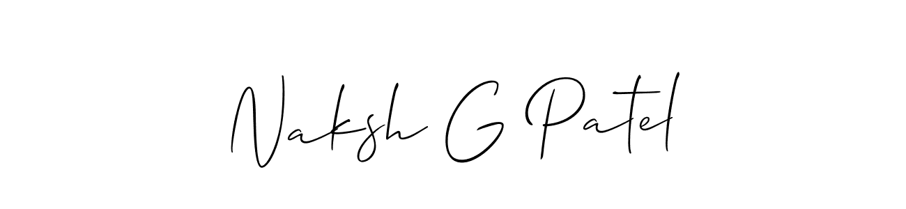 How to Draw Naksh G Patel signature style? Allison_Script is a latest design signature styles for name Naksh G Patel. Naksh G Patel signature style 2 images and pictures png