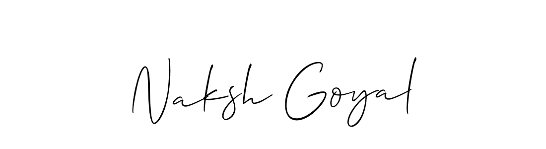 How to make Naksh Goyal signature? Allison_Script is a professional autograph style. Create handwritten signature for Naksh Goyal name. Naksh Goyal signature style 2 images and pictures png