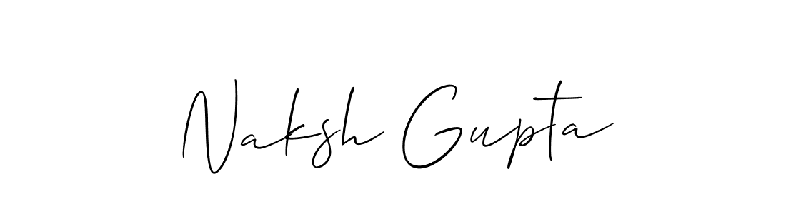 You should practise on your own different ways (Allison_Script) to write your name (Naksh Gupta) in signature. don't let someone else do it for you. Naksh Gupta signature style 2 images and pictures png