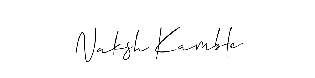 Create a beautiful signature design for name Naksh Kamble. With this signature (Allison_Script) fonts, you can make a handwritten signature for free. Naksh Kamble signature style 2 images and pictures png
