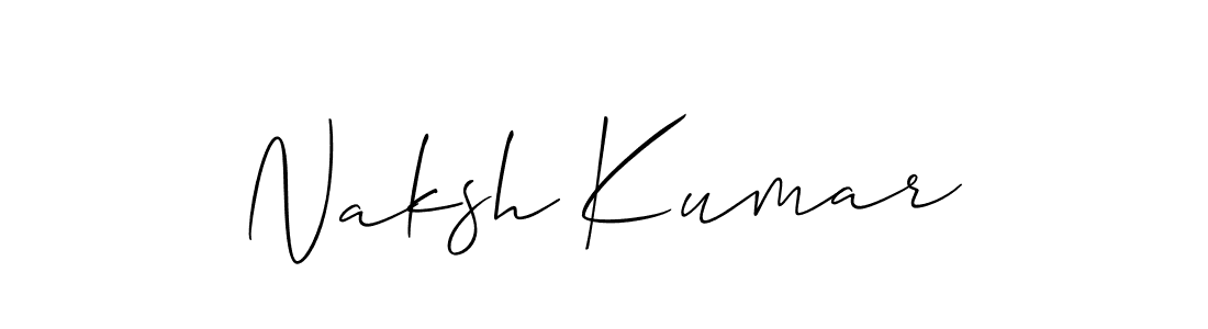 Also You can easily find your signature by using the search form. We will create Naksh Kumar name handwritten signature images for you free of cost using Allison_Script sign style. Naksh Kumar signature style 2 images and pictures png