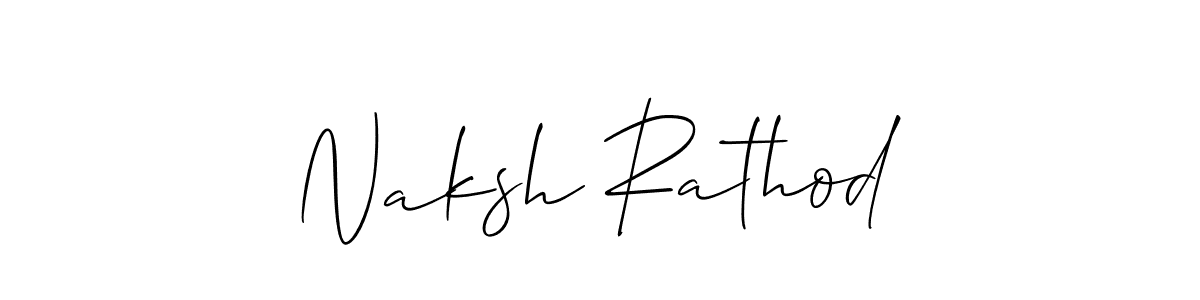 How to make Naksh Rathod name signature. Use Allison_Script style for creating short signs online. This is the latest handwritten sign. Naksh Rathod signature style 2 images and pictures png