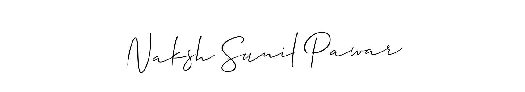 Naksh Sunil Pawar stylish signature style. Best Handwritten Sign (Allison_Script) for my name. Handwritten Signature Collection Ideas for my name Naksh Sunil Pawar. Naksh Sunil Pawar signature style 2 images and pictures png