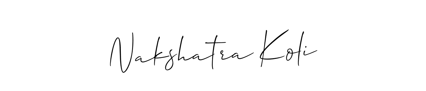 Use a signature maker to create a handwritten signature online. With this signature software, you can design (Allison_Script) your own signature for name Nakshatra Koli. Nakshatra Koli signature style 2 images and pictures png