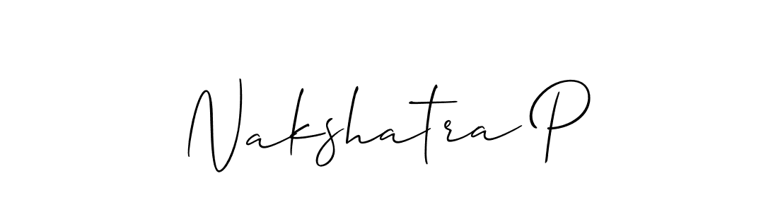 How to make Nakshatra P signature? Allison_Script is a professional autograph style. Create handwritten signature for Nakshatra P name. Nakshatra P signature style 2 images and pictures png