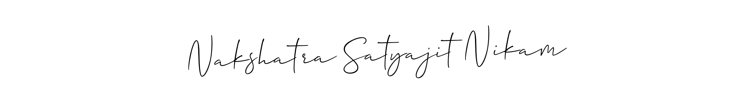 Also we have Nakshatra Satyajit Nikam name is the best signature style. Create professional handwritten signature collection using Allison_Script autograph style. Nakshatra Satyajit Nikam signature style 2 images and pictures png