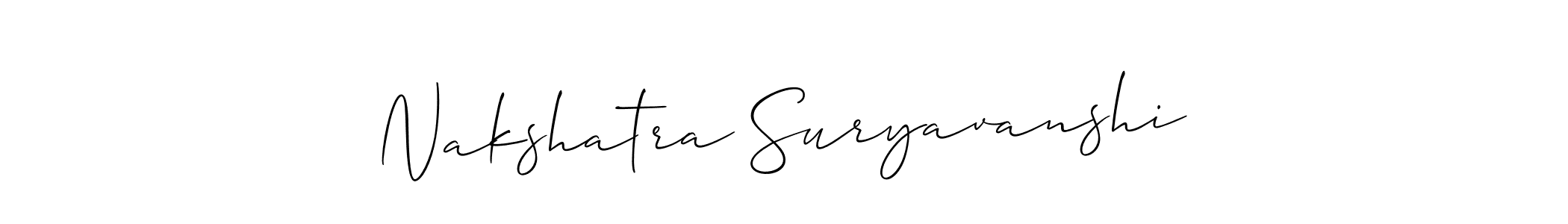 It looks lik you need a new signature style for name Nakshatra Suryavanshi. Design unique handwritten (Allison_Script) signature with our free signature maker in just a few clicks. Nakshatra Suryavanshi signature style 2 images and pictures png