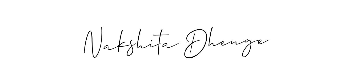 Make a beautiful signature design for name Nakshita Dhenge. With this signature (Allison_Script) style, you can create a handwritten signature for free. Nakshita Dhenge signature style 2 images and pictures png