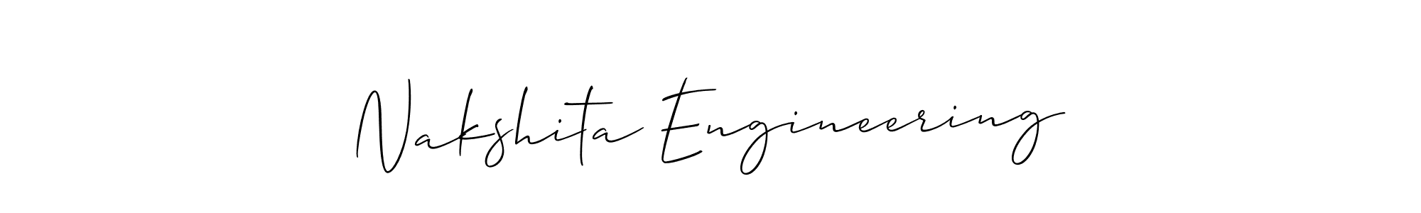 Make a beautiful signature design for name Nakshita Engineering. With this signature (Allison_Script) style, you can create a handwritten signature for free. Nakshita Engineering signature style 2 images and pictures png