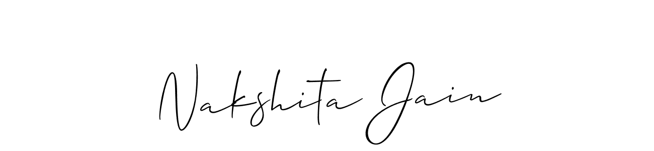 Design your own signature with our free online signature maker. With this signature software, you can create a handwritten (Allison_Script) signature for name Nakshita Jain. Nakshita Jain signature style 2 images and pictures png