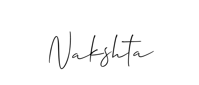 Also we have Nakshta name is the best signature style. Create professional handwritten signature collection using Allison_Script autograph style. Nakshta signature style 2 images and pictures png