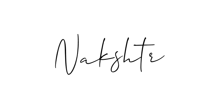 Use a signature maker to create a handwritten signature online. With this signature software, you can design (Allison_Script) your own signature for name Nakshtr. Nakshtr signature style 2 images and pictures png