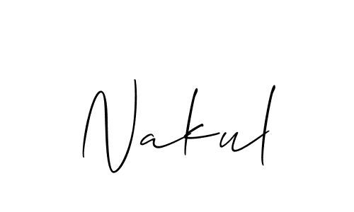 How to make Nakul signature? Allison_Script is a professional autograph style. Create handwritten signature for Nakul name. Nakul signature style 2 images and pictures png