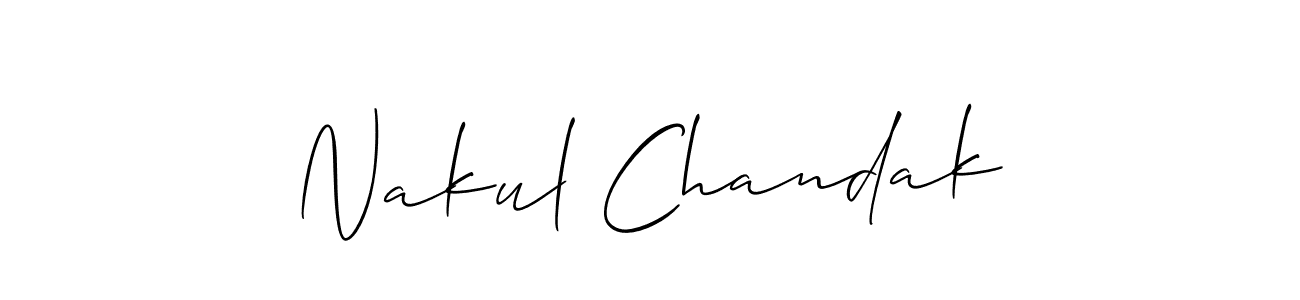 Also we have Nakul Chandak name is the best signature style. Create professional handwritten signature collection using Allison_Script autograph style. Nakul Chandak signature style 2 images and pictures png