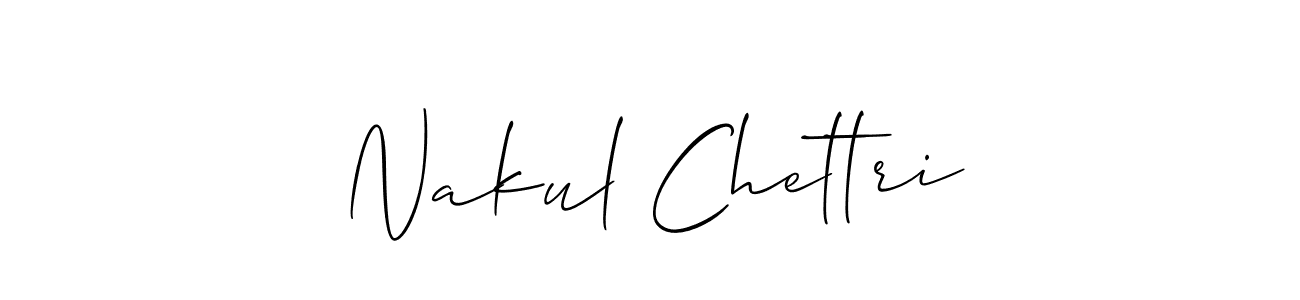 Design your own signature with our free online signature maker. With this signature software, you can create a handwritten (Allison_Script) signature for name Nakul Chettri. Nakul Chettri signature style 2 images and pictures png
