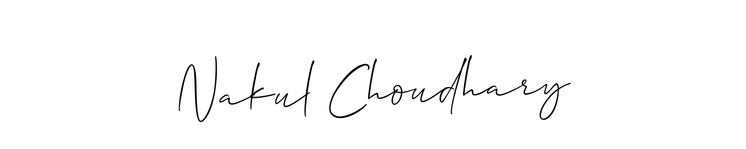How to make Nakul Choudhary signature? Allison_Script is a professional autograph style. Create handwritten signature for Nakul Choudhary name. Nakul Choudhary signature style 2 images and pictures png