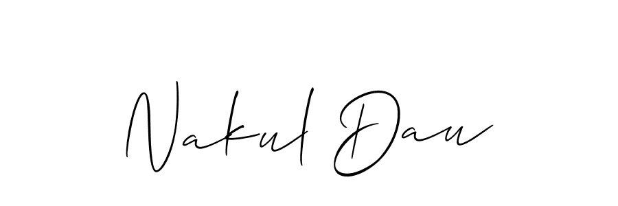 How to make Nakul Dau signature? Allison_Script is a professional autograph style. Create handwritten signature for Nakul Dau name. Nakul Dau signature style 2 images and pictures png