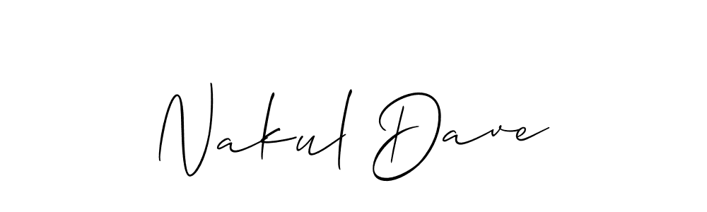 How to make Nakul Dave name signature. Use Allison_Script style for creating short signs online. This is the latest handwritten sign. Nakul Dave signature style 2 images and pictures png