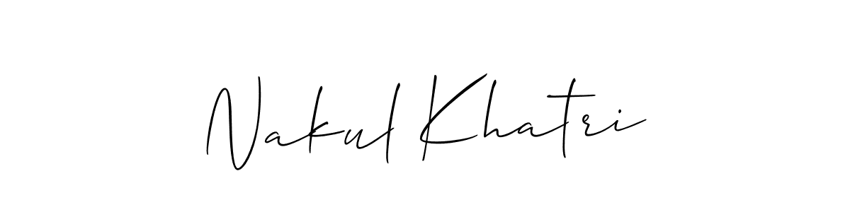 You should practise on your own different ways (Allison_Script) to write your name (Nakul Khatri) in signature. don't let someone else do it for you. Nakul Khatri signature style 2 images and pictures png