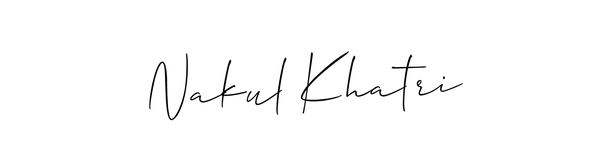 You should practise on your own different ways (Allison_Script) to write your name (Nakul Khatri) in signature. don't let someone else do it for you. Nakul Khatri signature style 2 images and pictures png