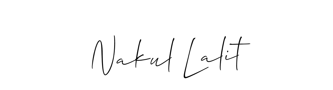 You should practise on your own different ways (Allison_Script) to write your name (Nakul Lalit) in signature. don't let someone else do it for you. Nakul Lalit signature style 2 images and pictures png