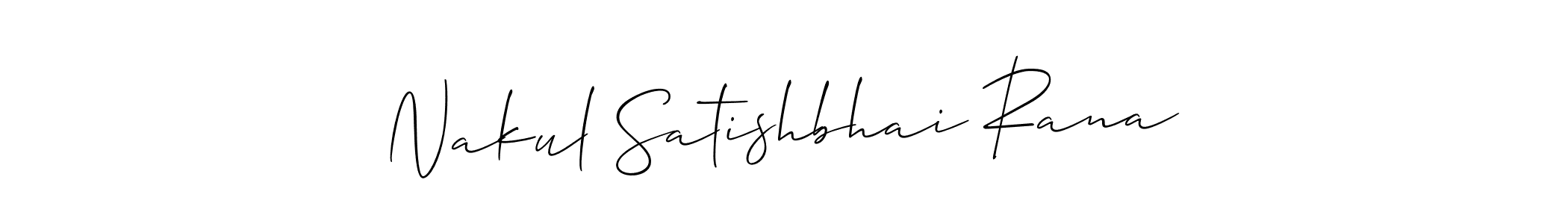 This is the best signature style for the Nakul Satishbhai Rana name. Also you like these signature font (Allison_Script). Mix name signature. Nakul Satishbhai Rana signature style 2 images and pictures png