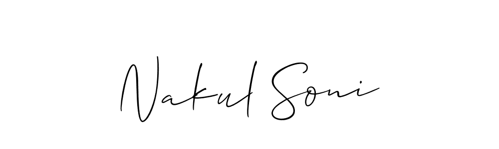 This is the best signature style for the Nakul Soni name. Also you like these signature font (Allison_Script). Mix name signature. Nakul Soni signature style 2 images and pictures png