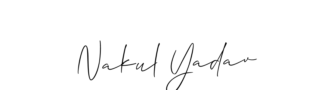 Create a beautiful signature design for name Nakul Yadav. With this signature (Allison_Script) fonts, you can make a handwritten signature for free. Nakul Yadav signature style 2 images and pictures png