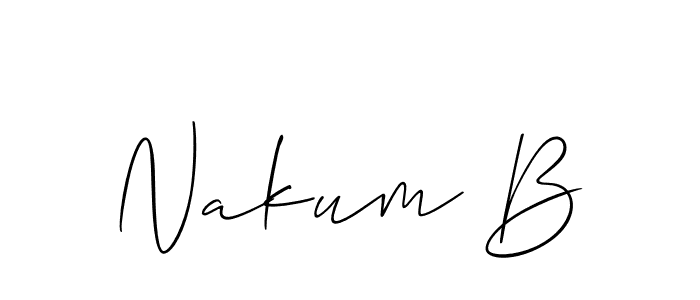 Nakum B stylish signature style. Best Handwritten Sign (Allison_Script) for my name. Handwritten Signature Collection Ideas for my name Nakum B. Nakum B signature style 2 images and pictures png