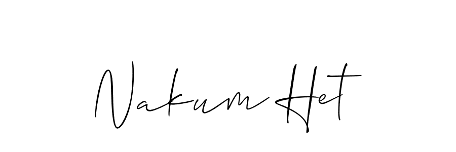 Create a beautiful signature design for name Nakum Het. With this signature (Allison_Script) fonts, you can make a handwritten signature for free. Nakum Het signature style 2 images and pictures png