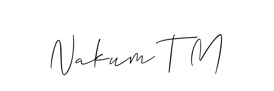 How to make Nakum T M name signature. Use Allison_Script style for creating short signs online. This is the latest handwritten sign. Nakum T M signature style 2 images and pictures png