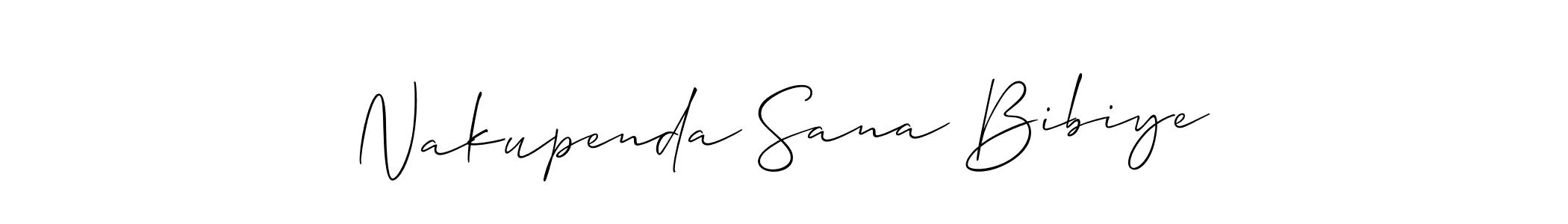 if you are searching for the best signature style for your name Nakupenda Sana Bibiye. so please give up your signature search. here we have designed multiple signature styles  using Allison_Script. Nakupenda Sana Bibiye signature style 2 images and pictures png