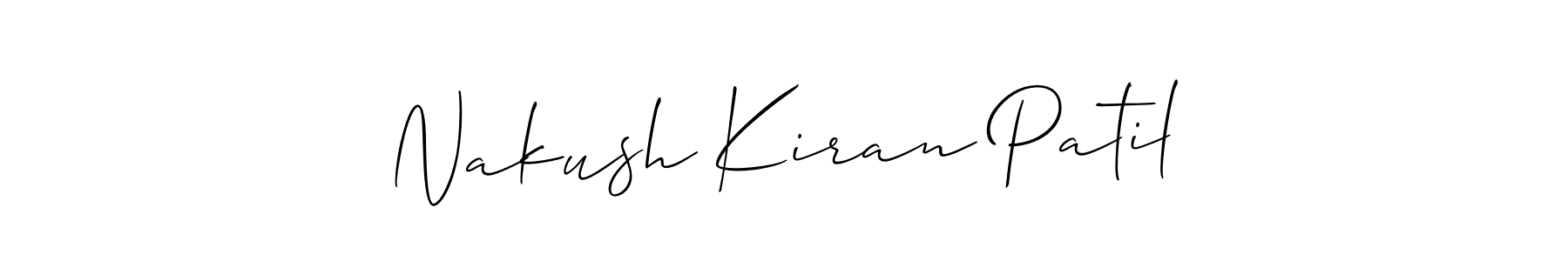 Make a short Nakush Kiran Patil signature style. Manage your documents anywhere anytime using Allison_Script. Create and add eSignatures, submit forms, share and send files easily. Nakush Kiran Patil signature style 2 images and pictures png