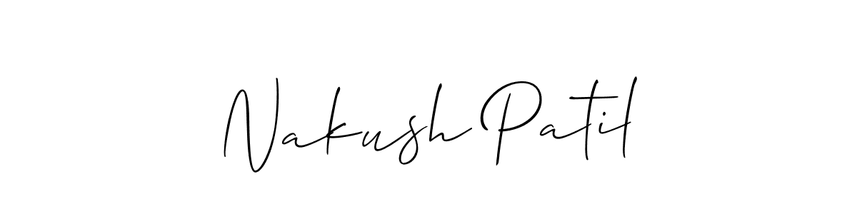 Create a beautiful signature design for name Nakush Patil. With this signature (Allison_Script) fonts, you can make a handwritten signature for free. Nakush Patil signature style 2 images and pictures png