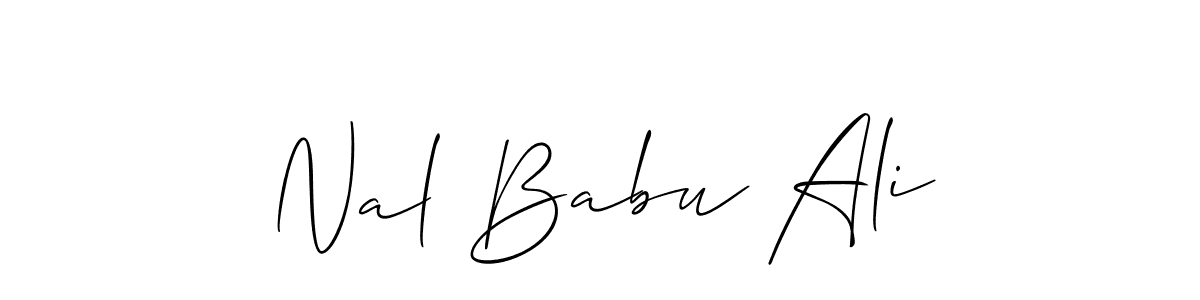 Also You can easily find your signature by using the search form. We will create Nal Babu Ali name handwritten signature images for you free of cost using Allison_Script sign style. Nal Babu Ali signature style 2 images and pictures png