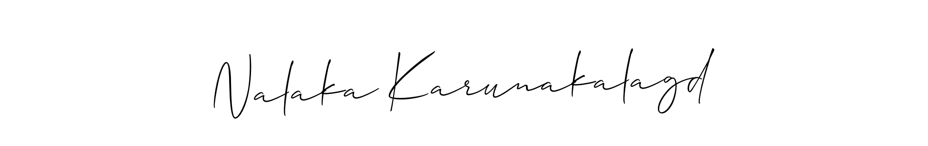 Nalaka Karunakalagd stylish signature style. Best Handwritten Sign (Allison_Script) for my name. Handwritten Signature Collection Ideas for my name Nalaka Karunakalagd. Nalaka Karunakalagd signature style 2 images and pictures png