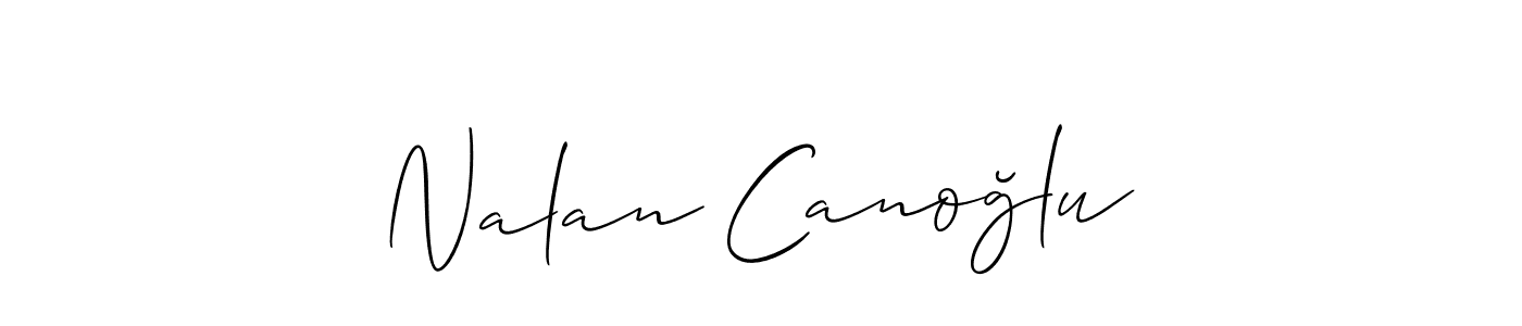 You should practise on your own different ways (Allison_Script) to write your name (Nalan Canoğlu) in signature. don't let someone else do it for you. Nalan Canoğlu signature style 2 images and pictures png