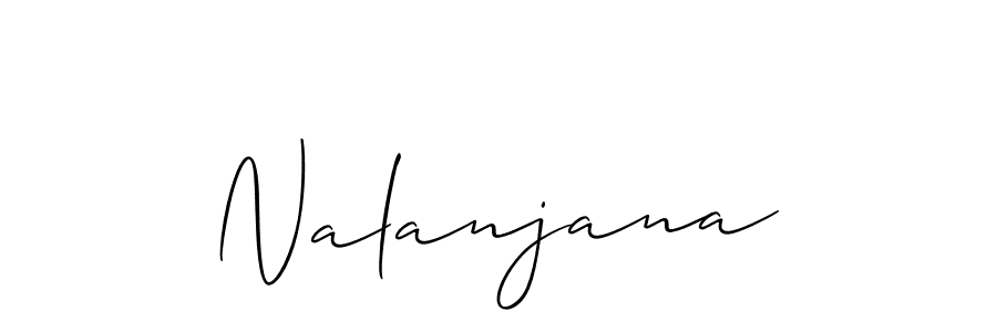 The best way (Allison_Script) to make a short signature is to pick only two or three words in your name. The name Nalanjana include a total of six letters. For converting this name. Nalanjana signature style 2 images and pictures png